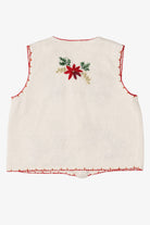 Vintage White Poinsettias Ugly Christmas Vest (1990s)