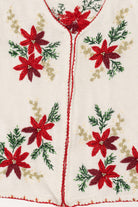 Vintage White Poinsettias Ugly Christmas Vest (1990s)