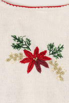 Vintage White Poinsettias Ugly Christmas Vest (1990s)
