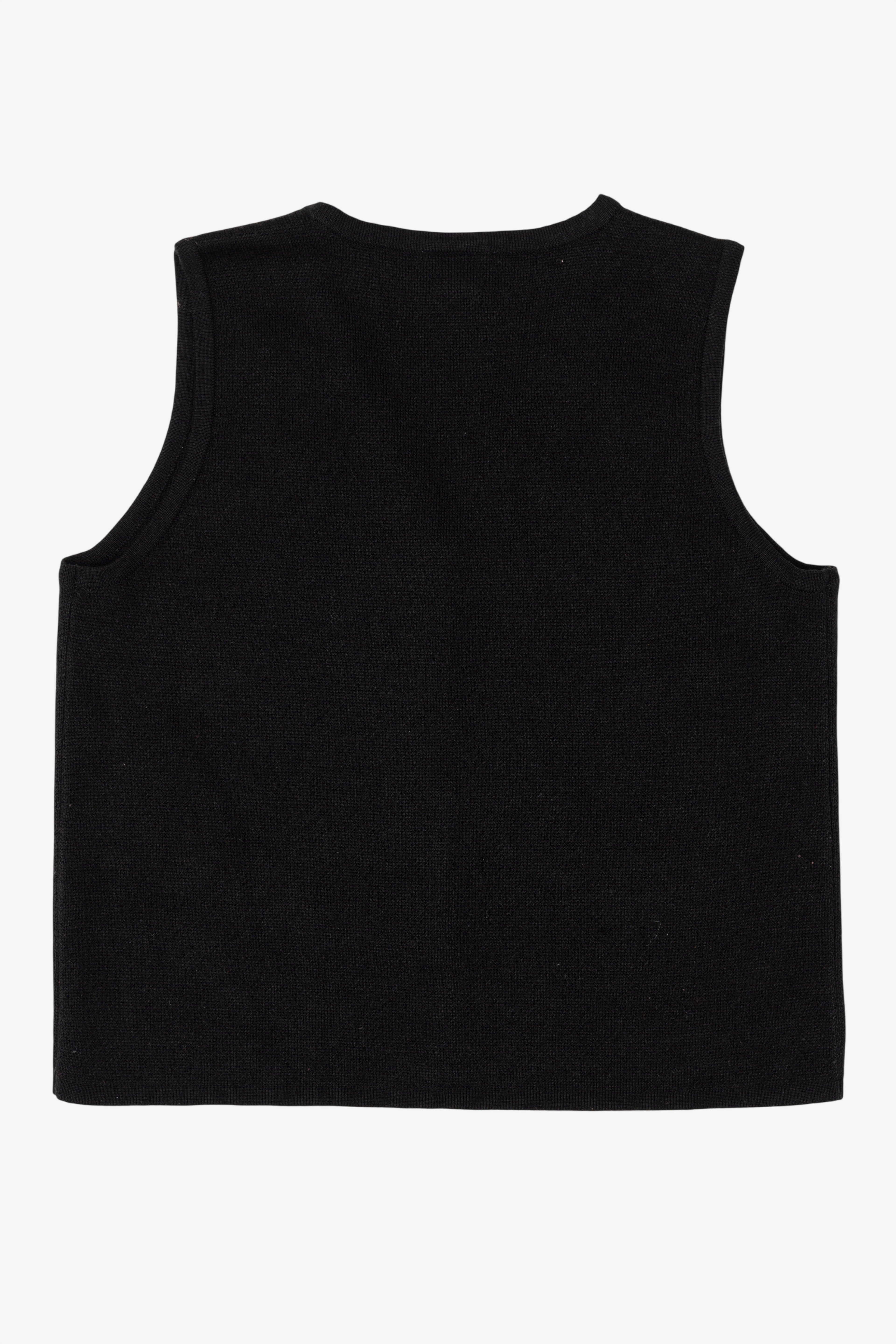 Vintage Black Crystal Kobe Ornaments Ugly Christmas Vest (1990s)