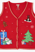 Vintage Red White Stag Ugly Christmas Vest (1990s)