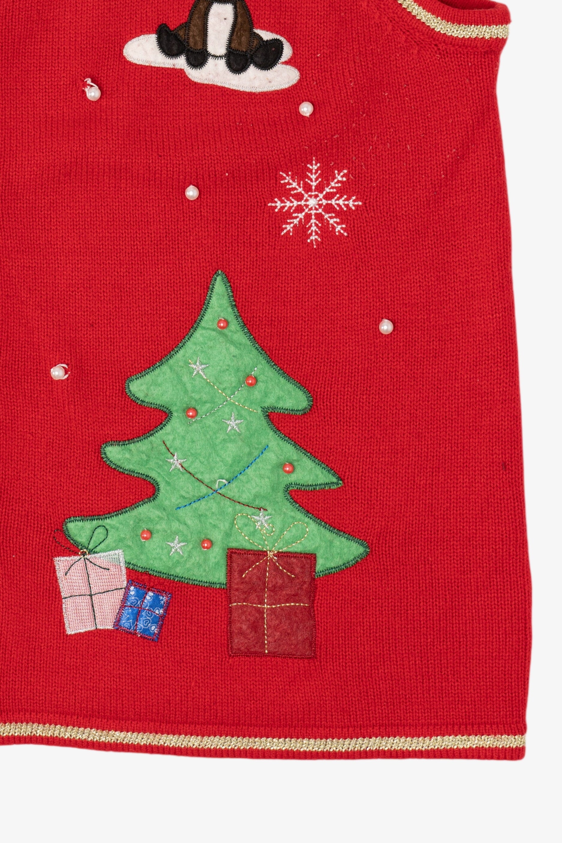 Vintage Red White Stag Ugly Christmas Vest (1990s)