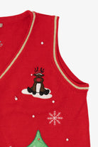 Vintage Red White Stag Ugly Christmas Vest (1990s)
