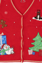 Vintage Red White Stag Ugly Christmas Vest (1990s)
