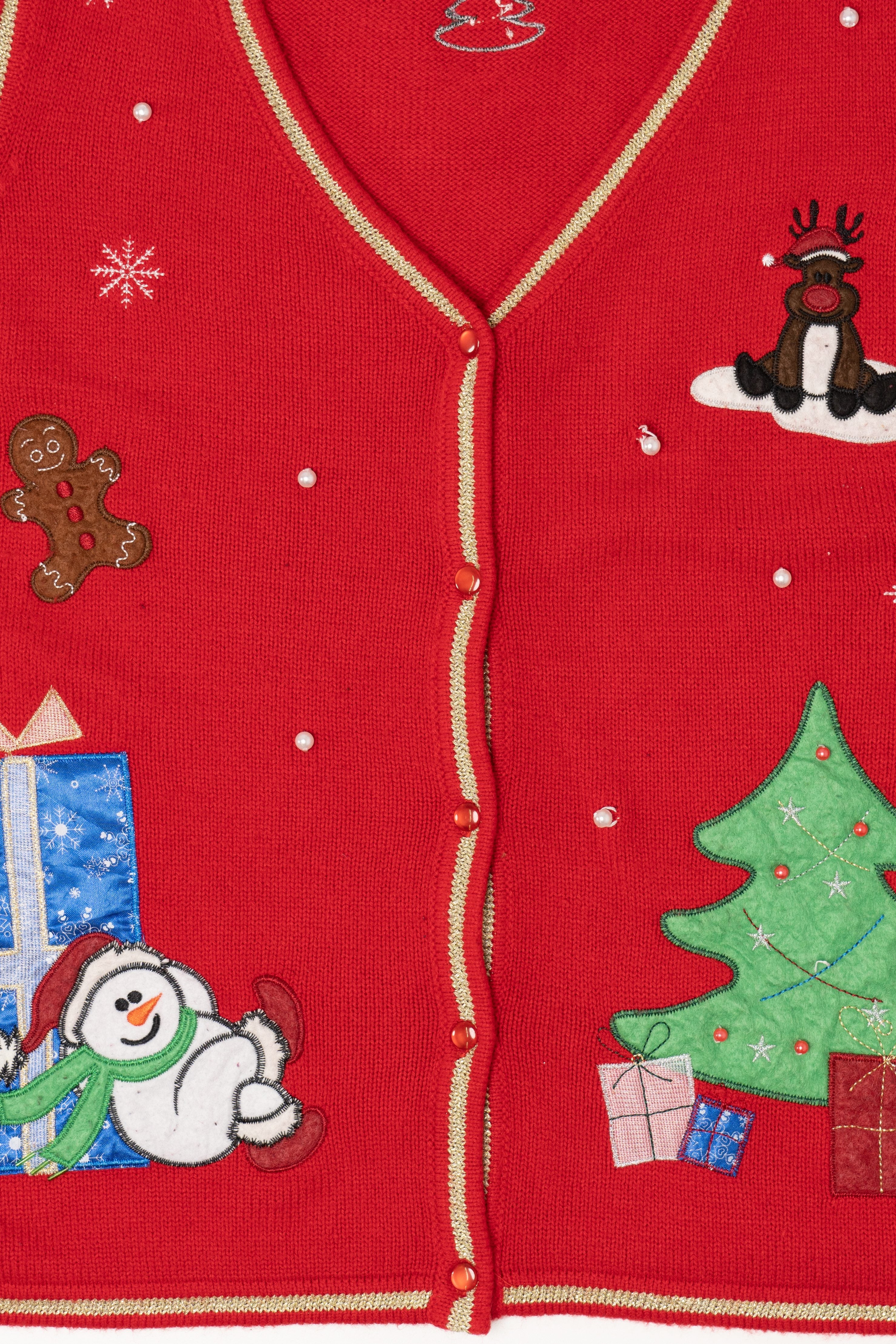 Vintage Red White Stag Ugly Christmas Vest (1990s)