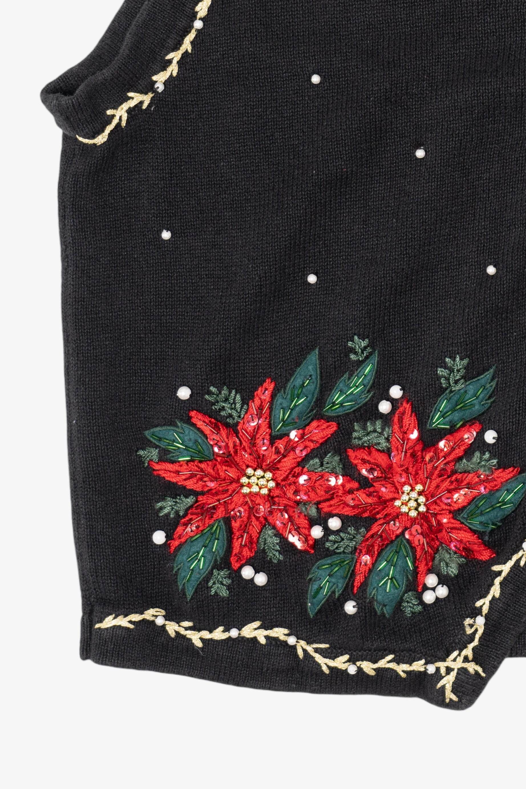 Vintage Black Victoria Jones Ugly Christmas Vest (1990s)