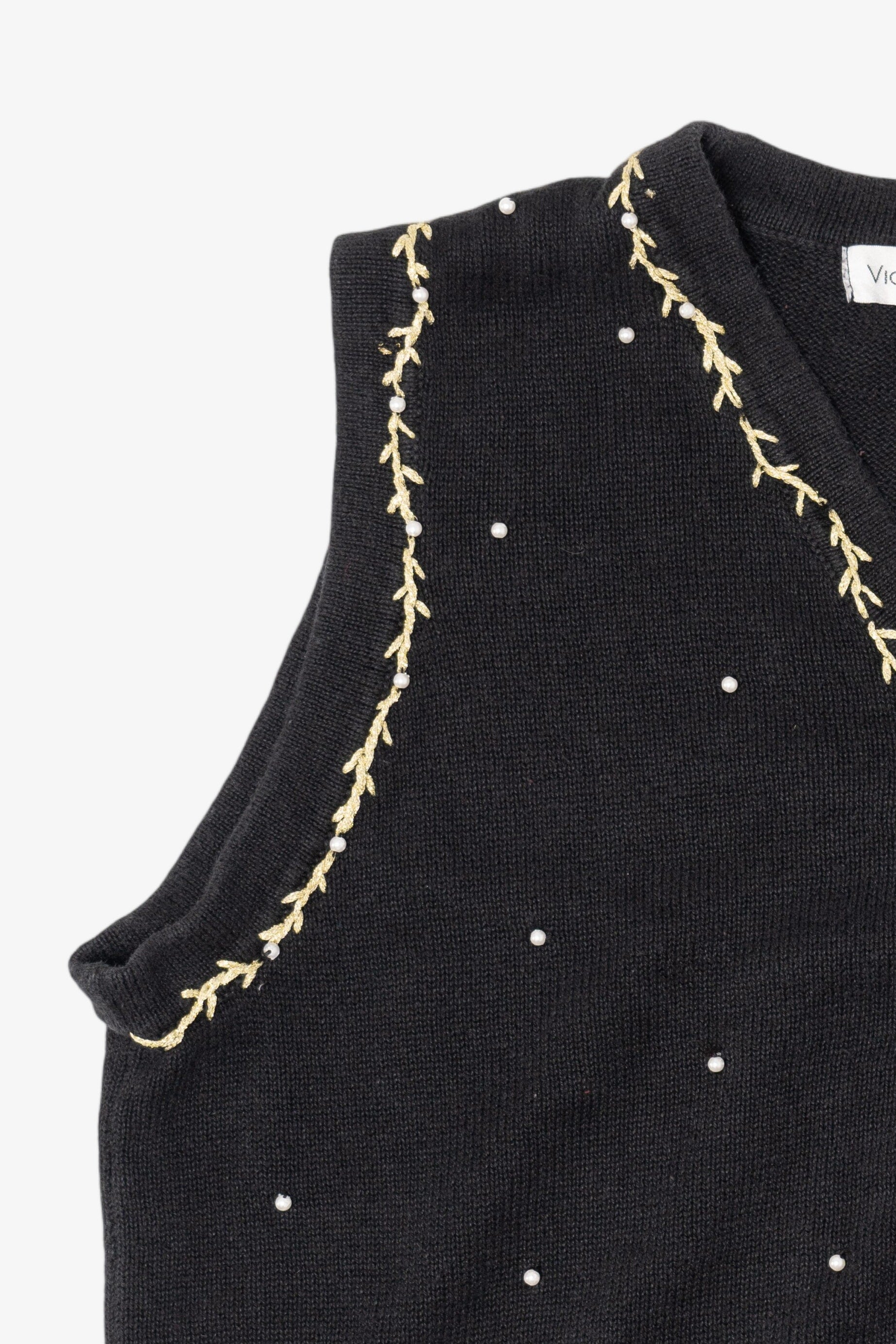 Vintage Black Victoria Jones Ugly Christmas Vest (1990s)