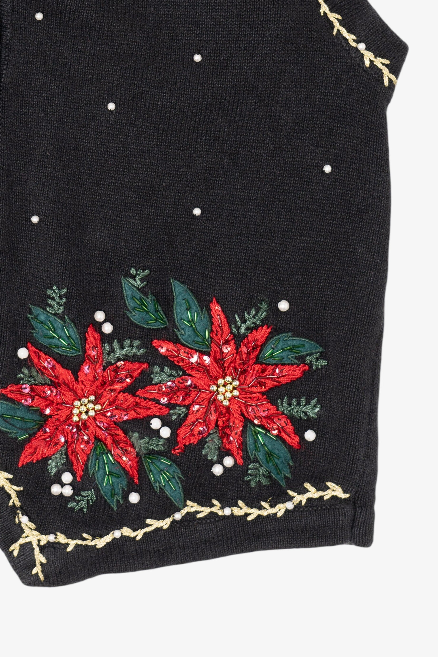 Vintage Black Victoria Jones Ugly Christmas Vest (1990s)