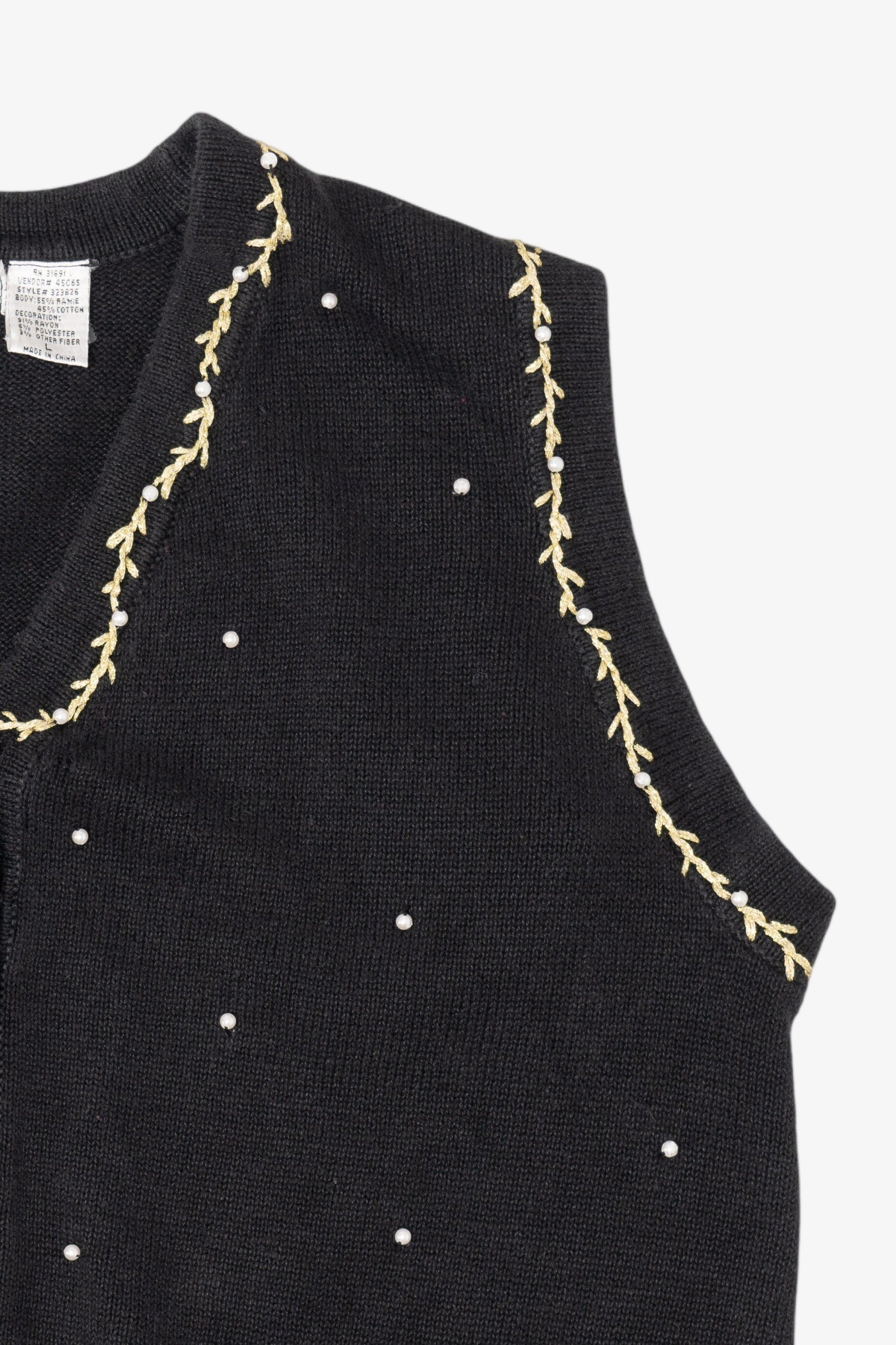 Vintage Black Victoria Jones Ugly Christmas Vest (1990s)