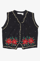 Vintage Black Victoria Jones Ugly Christmas Vest (1990s)
