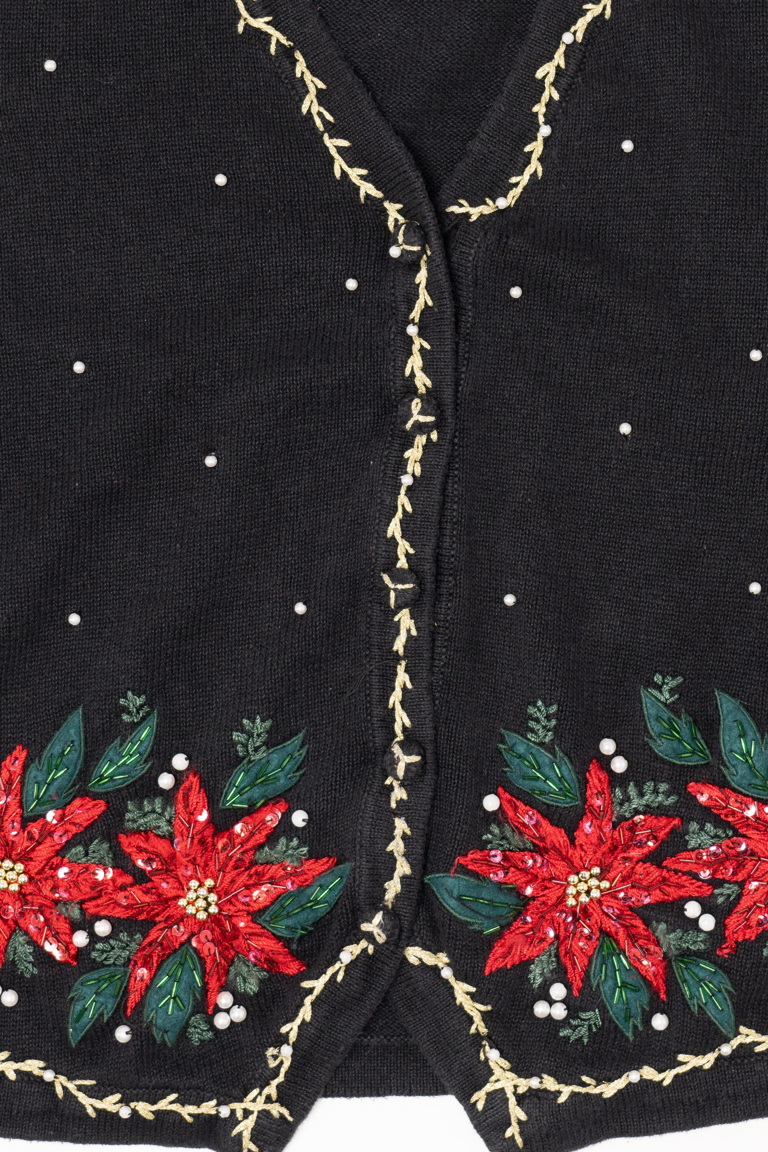 Vintage Black Victoria Jones Ugly Christmas Vest (1990s)