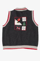 Vintage Dark Gray Field Gear Ugly Christmas Vest (1990s)