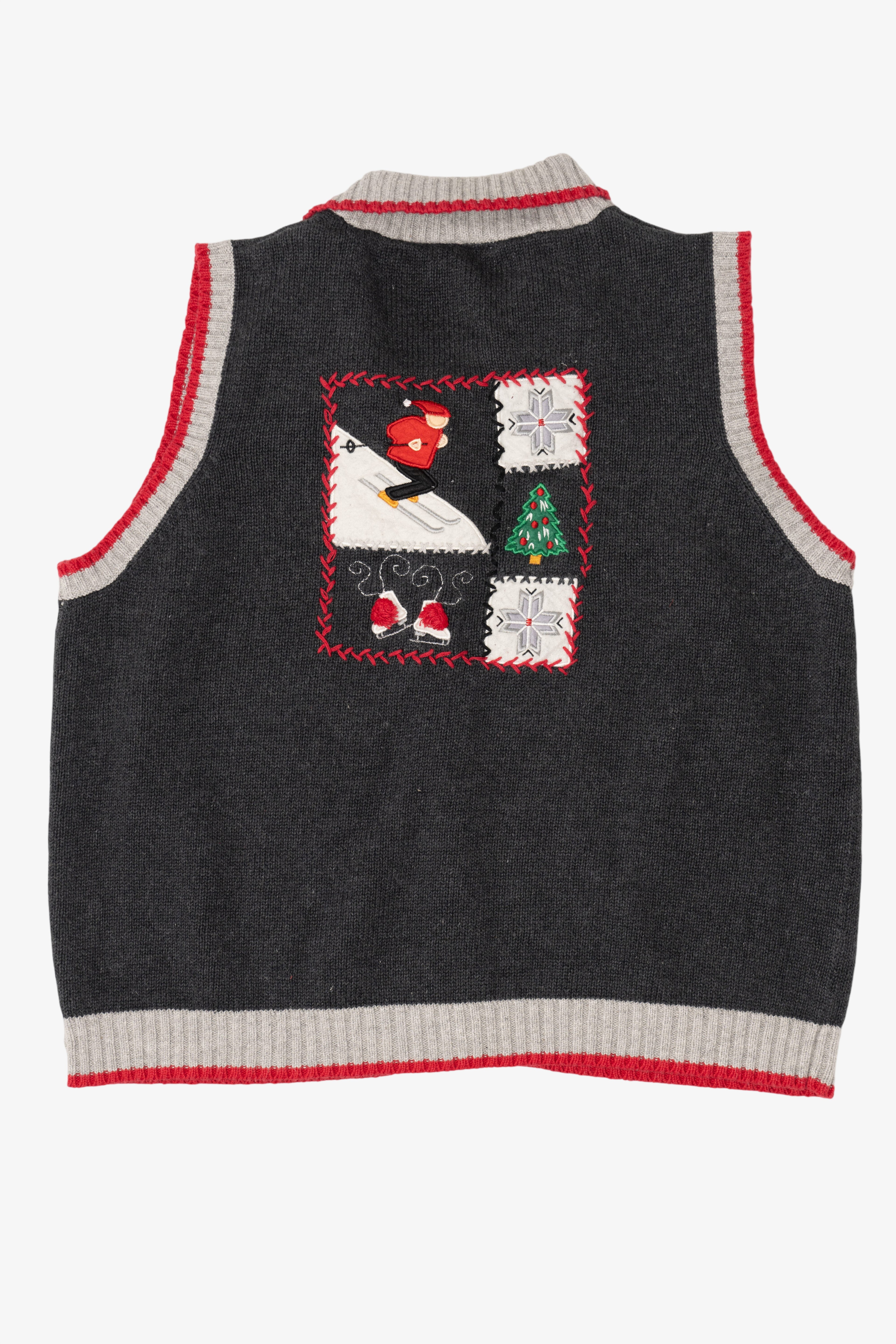 Vintage Dark Gray Field Gear Ugly Christmas Vest (1990s)