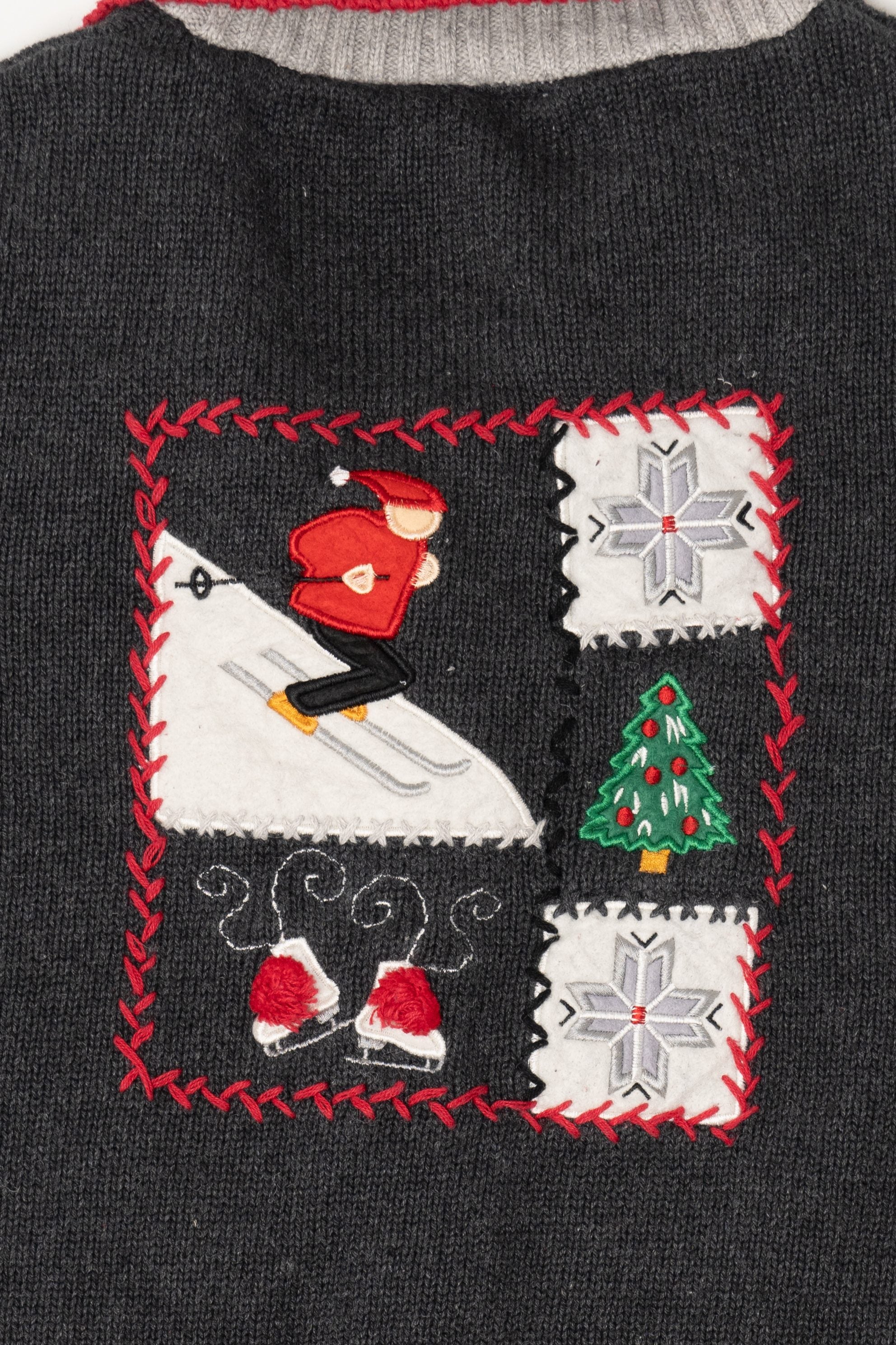 Vintage Dark Gray Field Gear Ugly Christmas Vest (1990s)