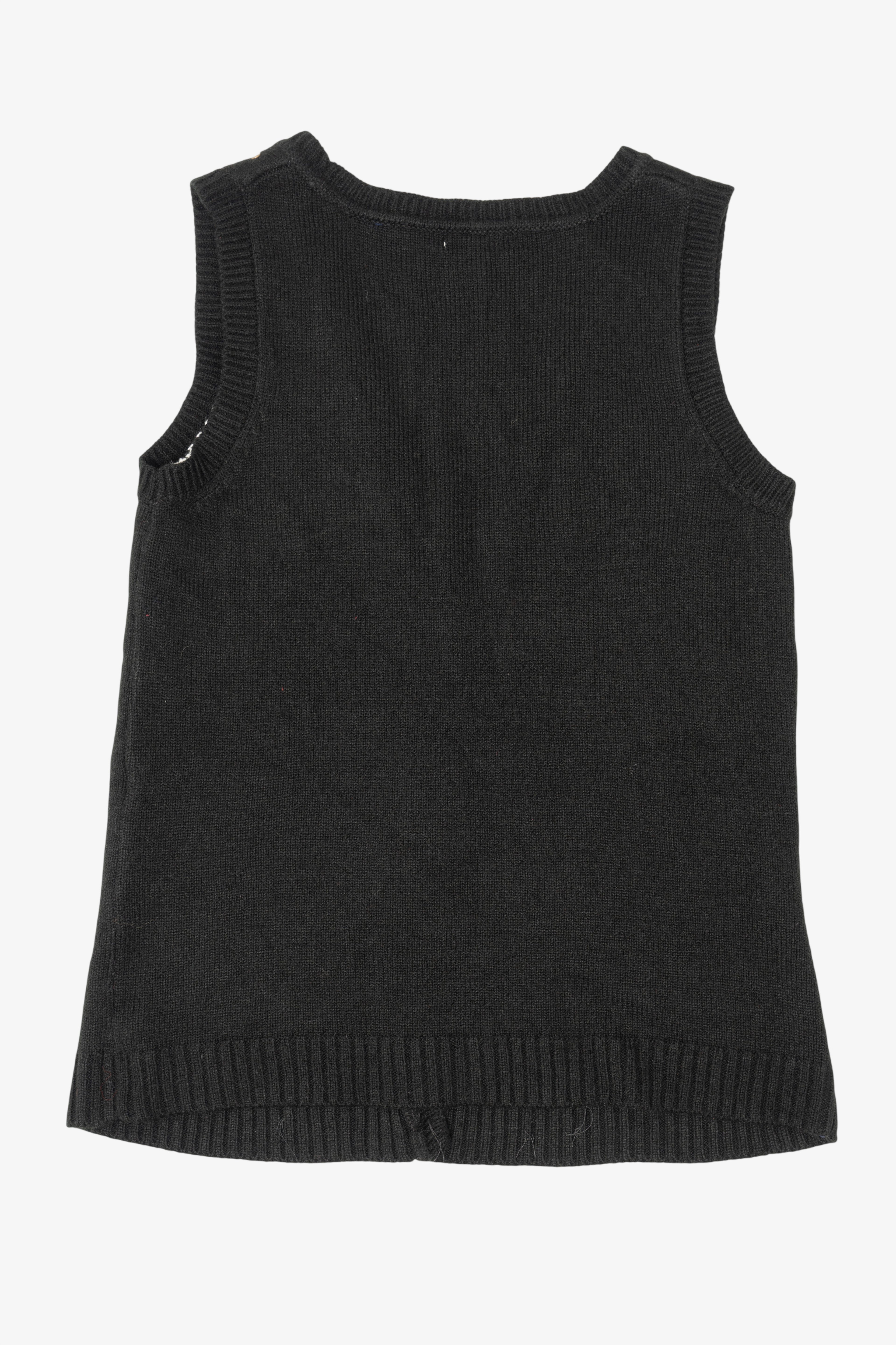 Vintage Black Xhilaration Ornaments Ugly Christmas Vest (1990s)