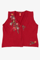 Vintage Red Merry & Bright Ugly Christmas Vest (2000s)