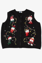 Vintage Black Holiday Editions Snowmen Ugly Christmas Vest (2000s)