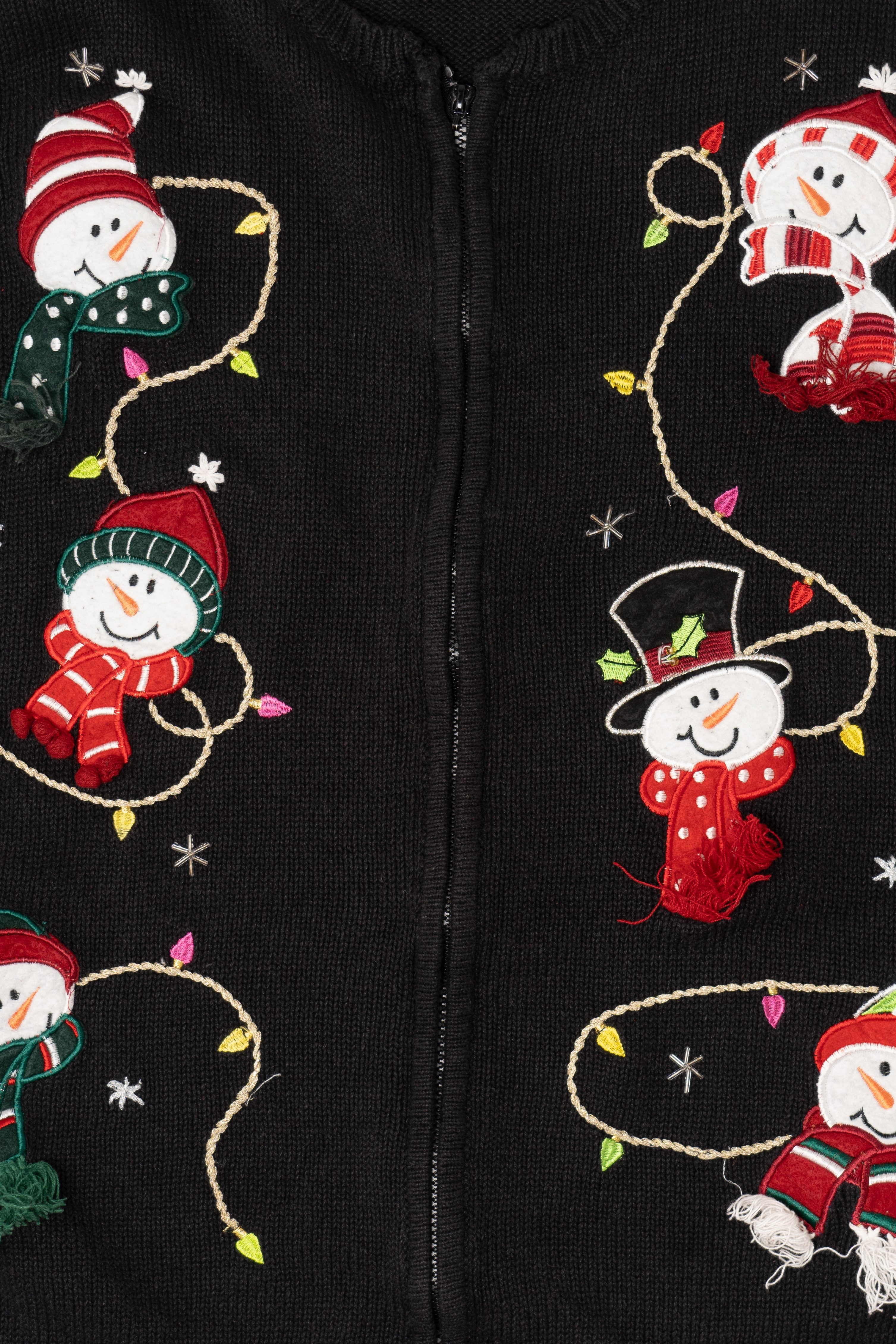 Vintage Black Holiday Editions Snowmen Ugly Christmas Vest (2000s)