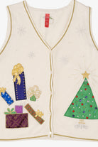 Vintage White Presents Ugly Christmas Vest (2000s)