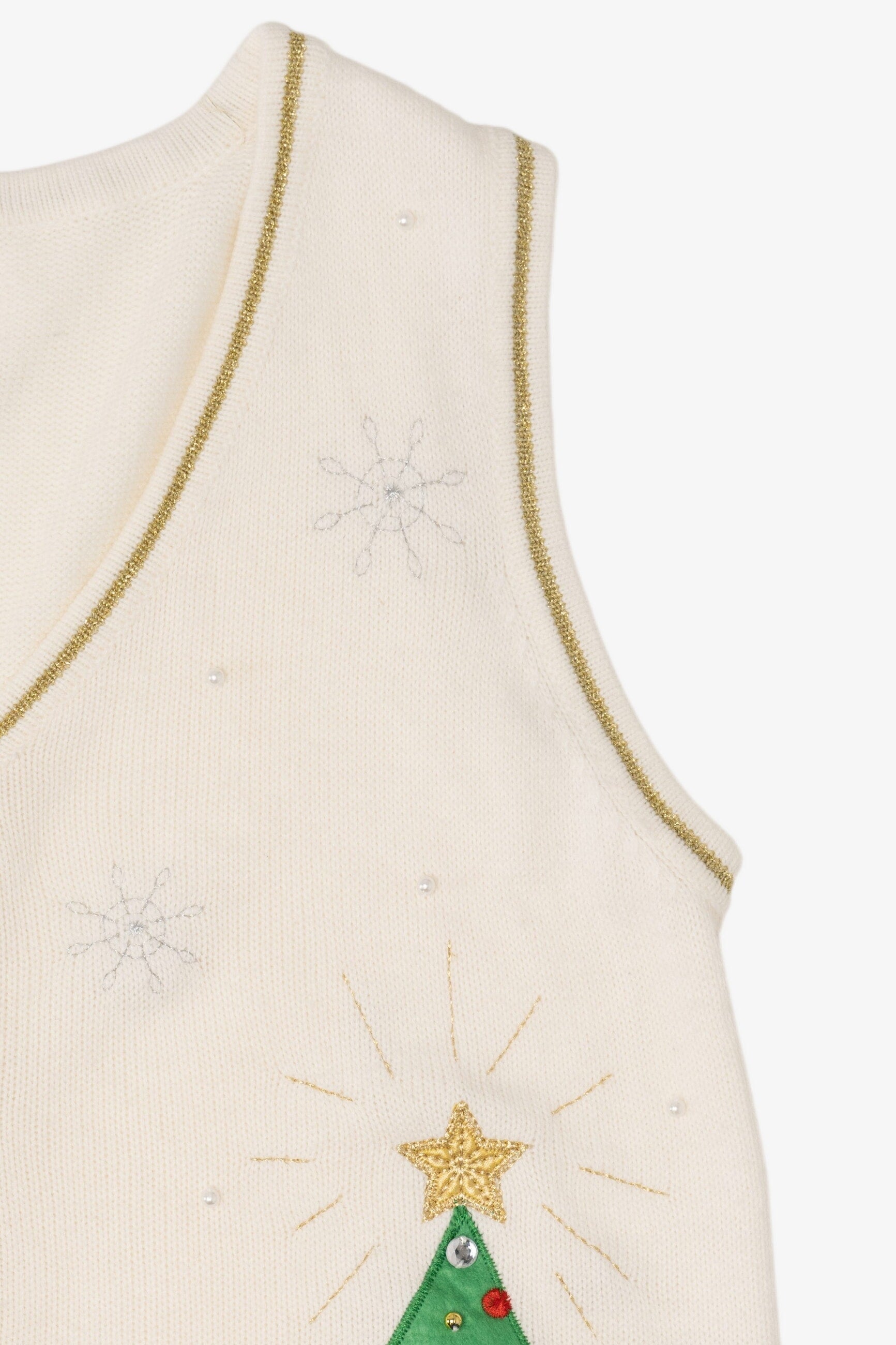 Vintage White Presents Ugly Christmas Vest (2000s)