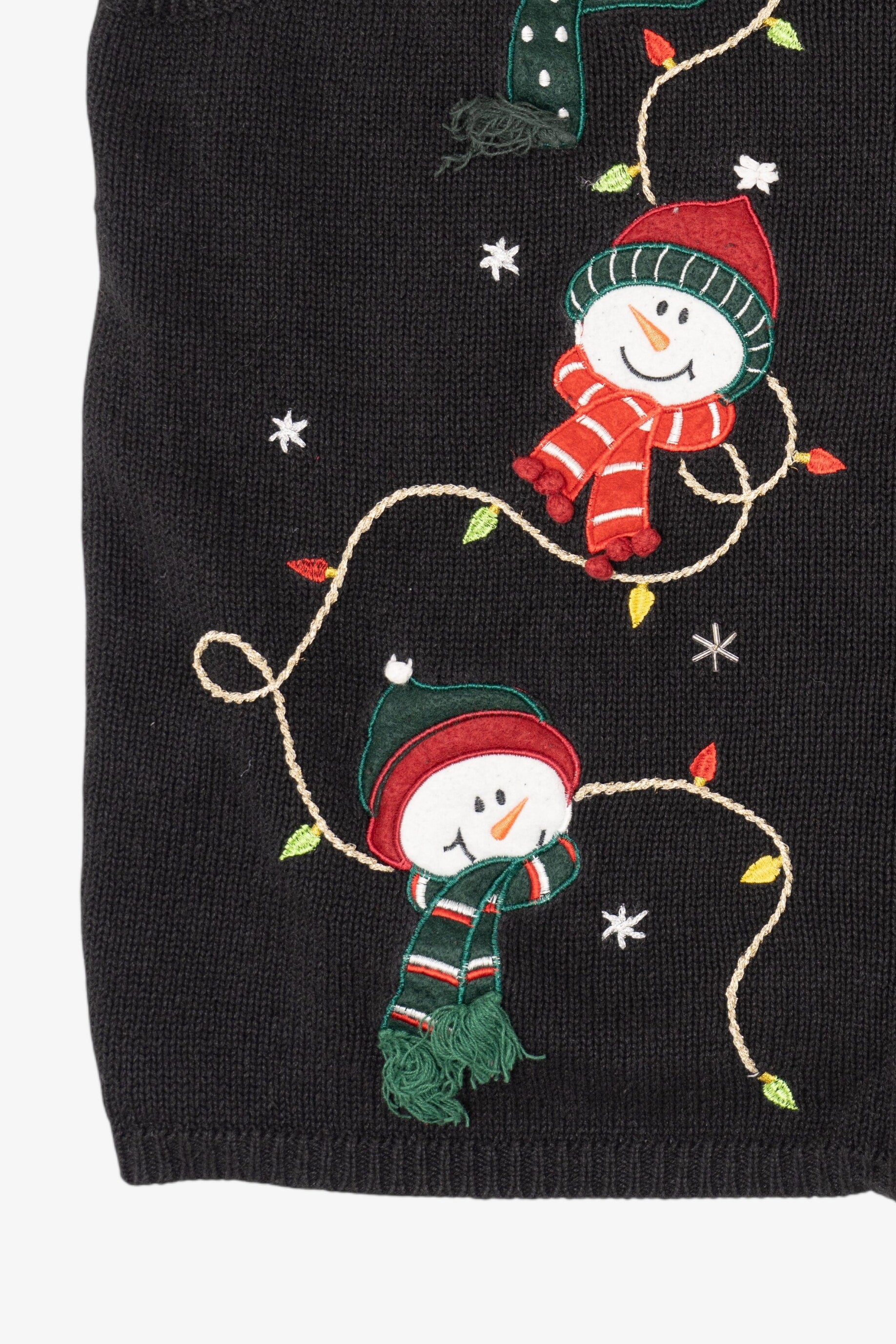 Vintage Black Holiday Editions Snowmen Ugly Christmas Vest (2000s)