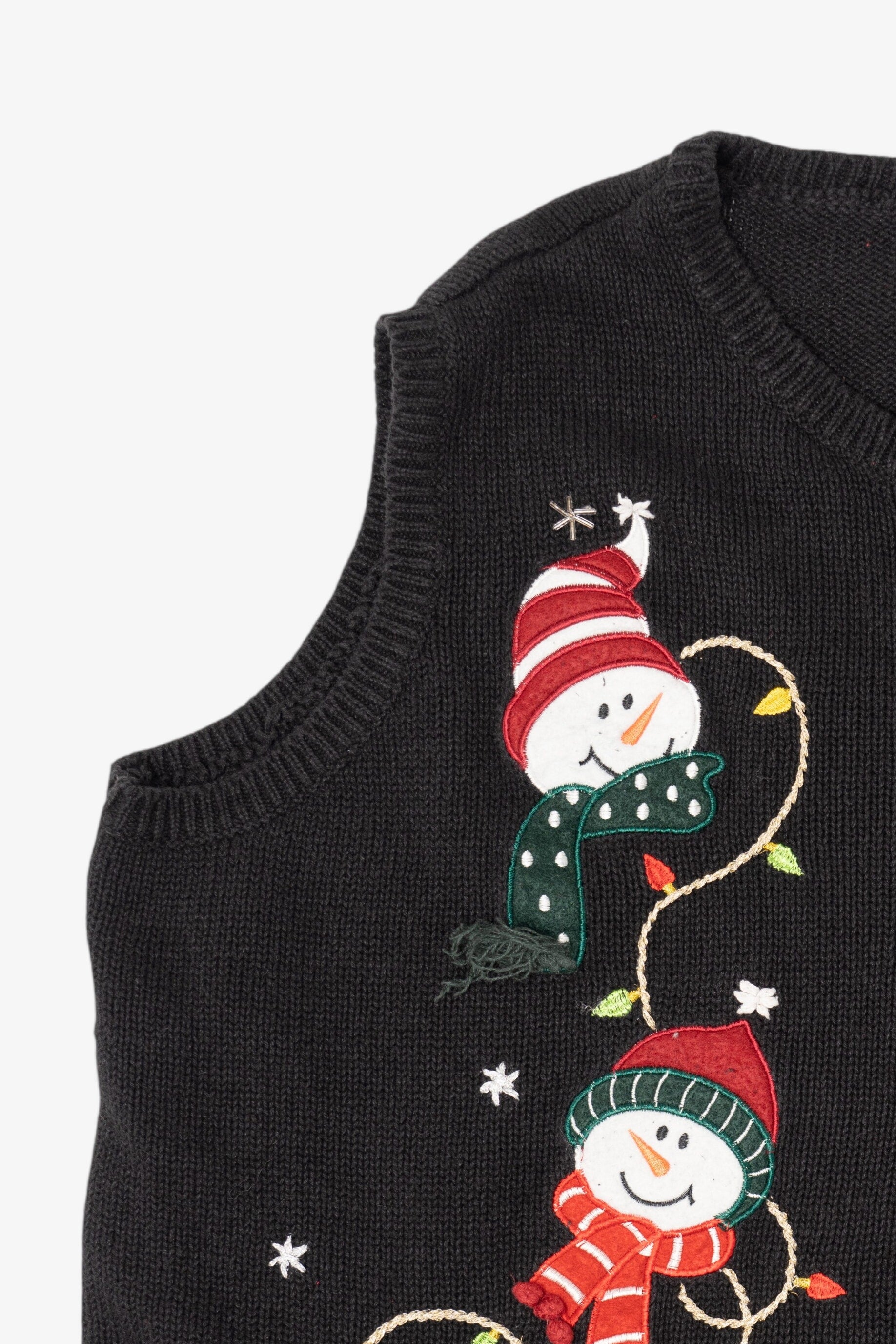 Vintage Black Holiday Editions Snowmen Ugly Christmas Vest (2000s)