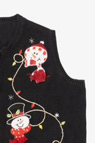 Vintage Black Holiday Editions Snowmen Ugly Christmas Vest (2000s)