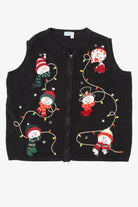 Vintage Black Holiday Editions Snowmen Ugly Christmas Vest (2000s)