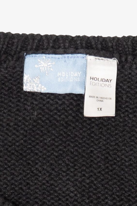 Vintage Black Holiday Editions Snowmen Ugly Christmas Vest (2000s)