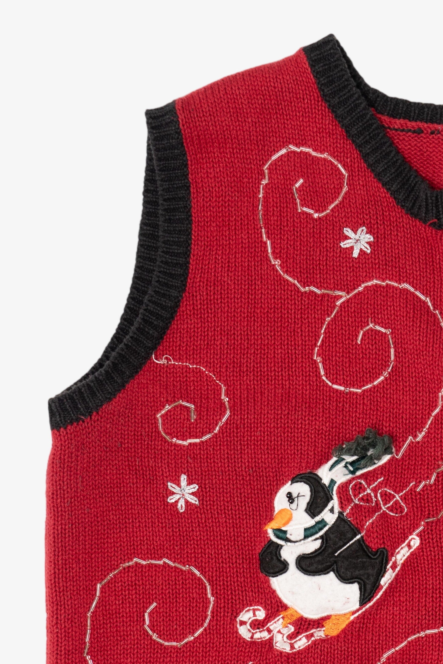 Vintage Red Penguins Ugly Christmas Vest (1990s)