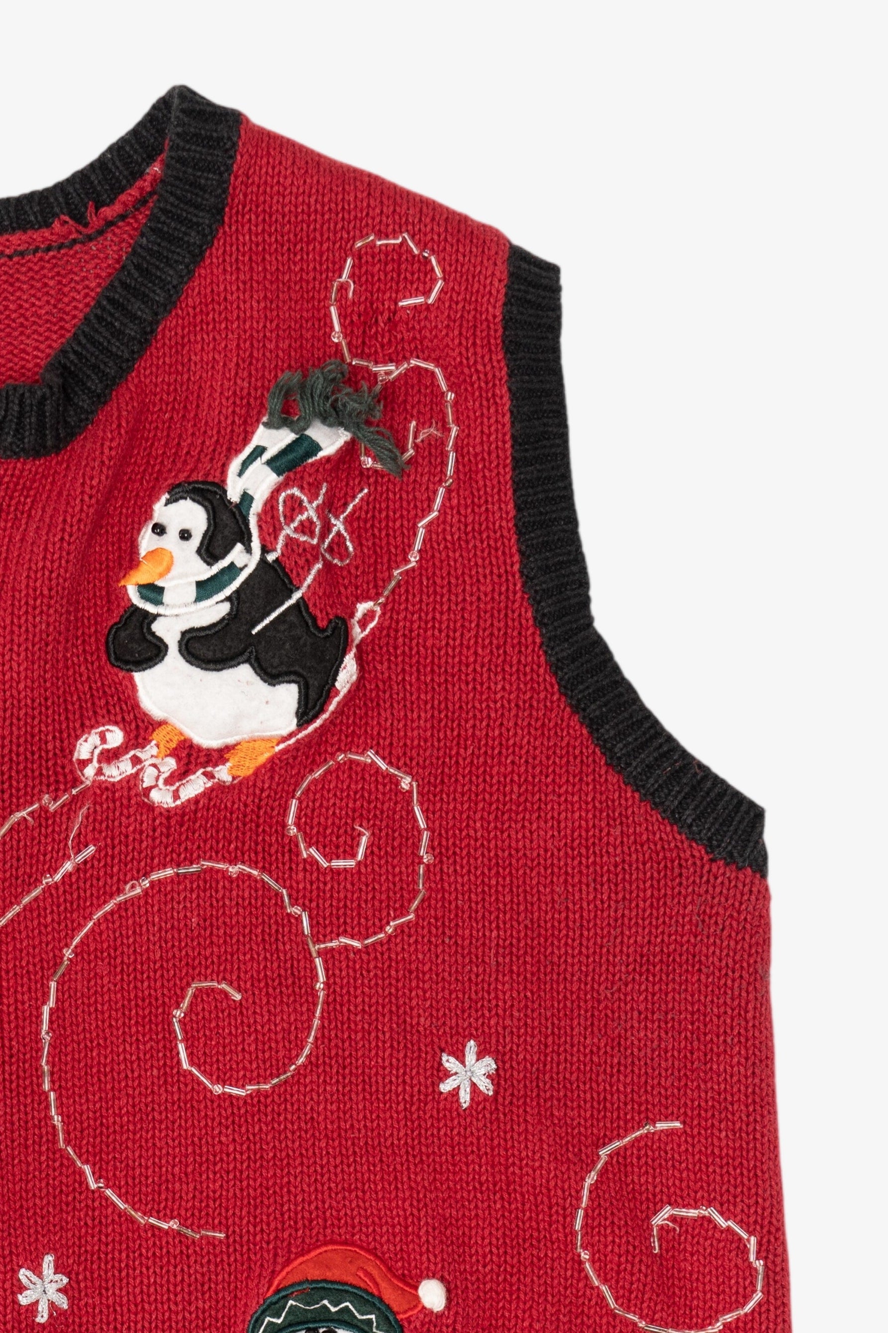 Vintage Red Penguins Ugly Christmas Vest (1990s)