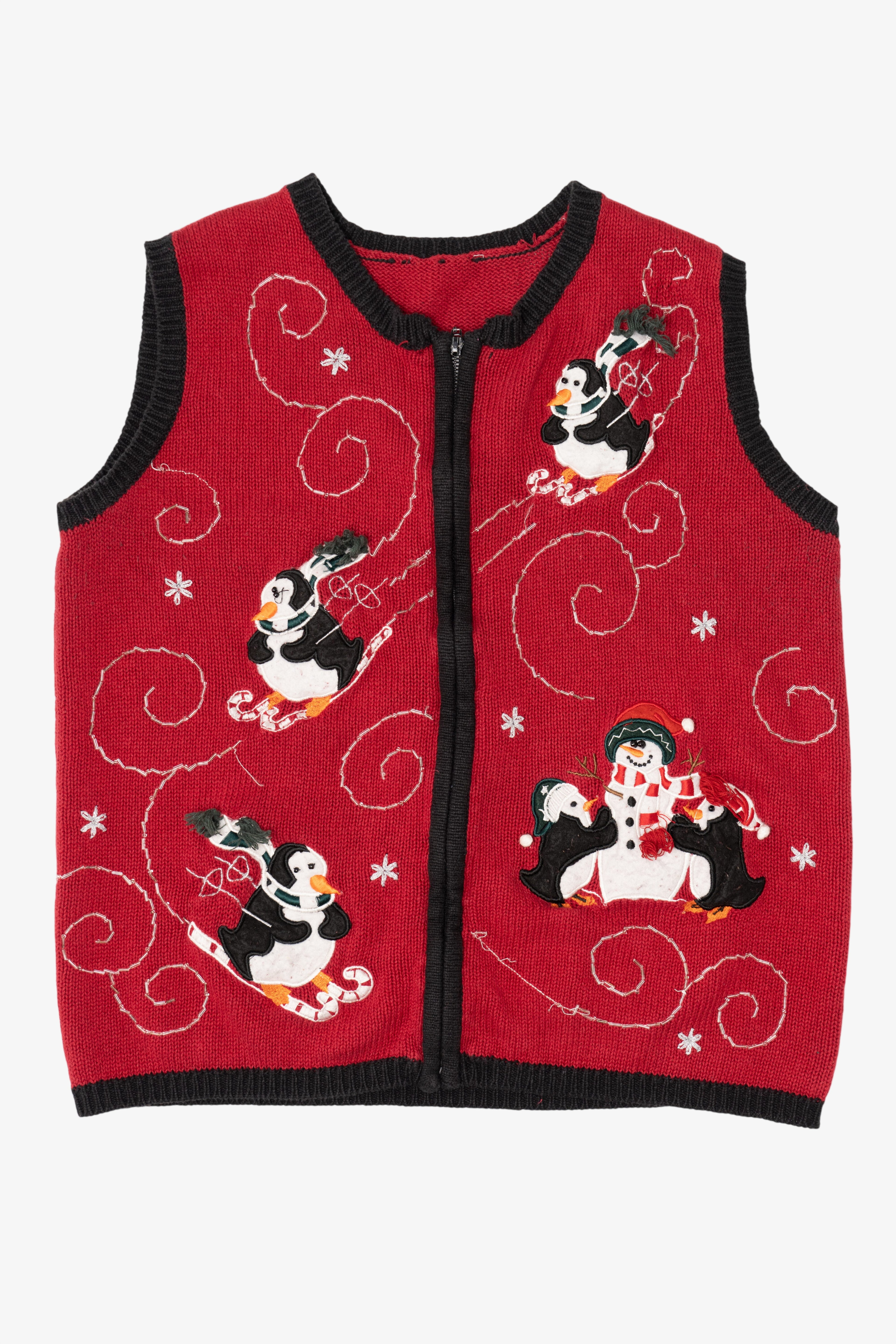Vintage Red Penguins Ugly Christmas Vest (1990s)