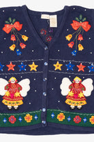 Vintage Blue Bobbie Brooks Angels Ugly Christmas Vest (1990s)