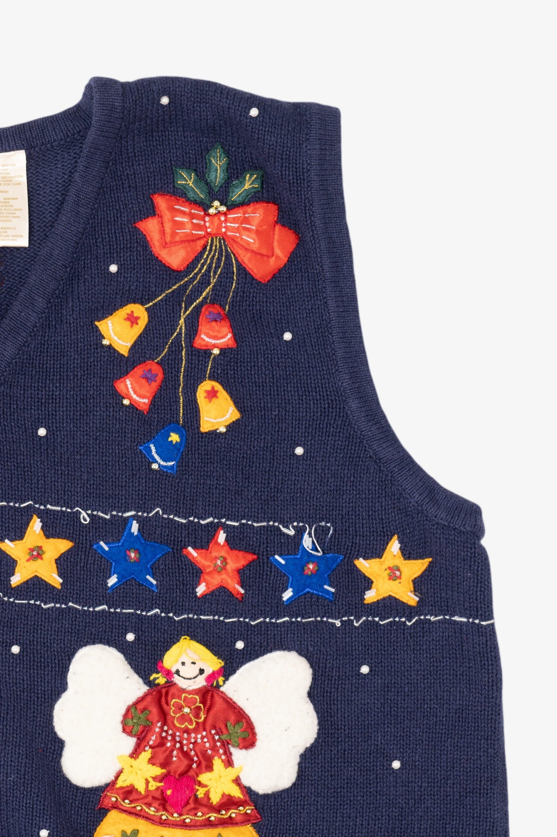Vintage Blue Bobbie Brooks Angels Ugly Christmas Vest (1990s)