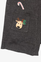 Vintage Dark Gray Holiday Time Candy Canes Christmas Vest (2000s)