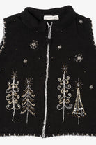 Vintage Black White Stag Trees Ugly Christmas Vest (1990s)