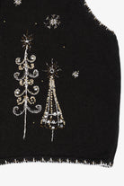 Vintage Black White Stag Trees Ugly Christmas Vest (1990s)