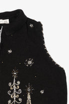 Vintage Black White Stag Trees Ugly Christmas Vest (1990s)