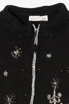 Vintage Black White Stag Trees Ugly Christmas Vest (1990s)