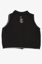 Vintage Black White Stag Trees Ugly Christmas Vest (1990s)