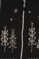 Vintage Black White Stag Trees Ugly Christmas Vest (1990s)