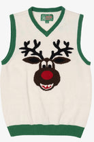 White Ugly Christmas Sweater Rudolph Reindeer Vest (2010s)