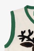 White Ugly Christmas Sweater Rudolph Reindeer Vest (2010s)
