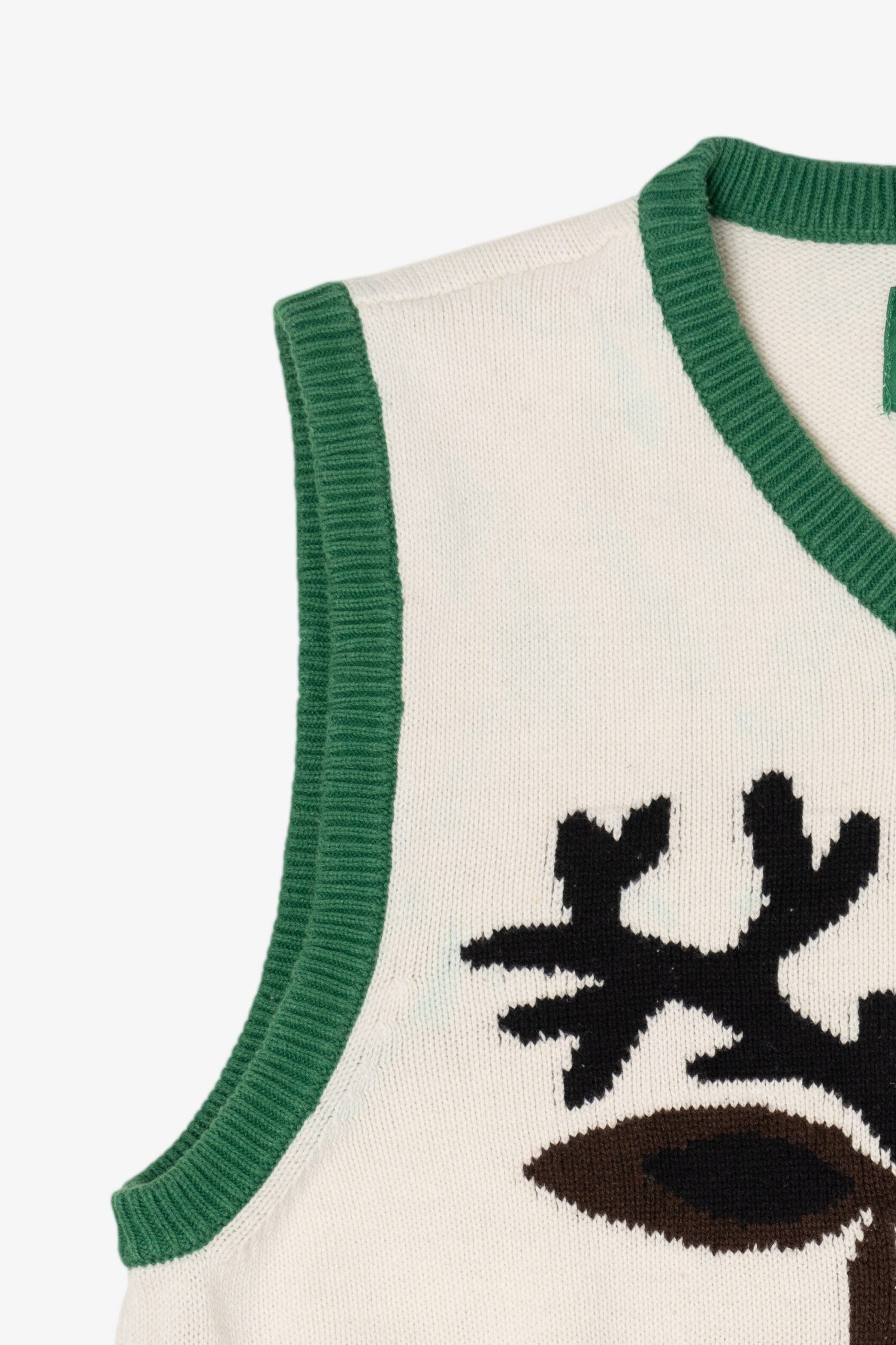 White Ugly Christmas Sweater Rudolph Reindeer Vest (2010s)