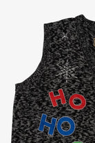 Vintage Dark Gray Holiday Time Santa "Ho Ho Ho" Ugly Christmas Vest (2000s)