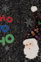 Vintage Dark Gray Holiday Time Santa "Ho Ho Ho" Ugly Christmas Vest (2000s)