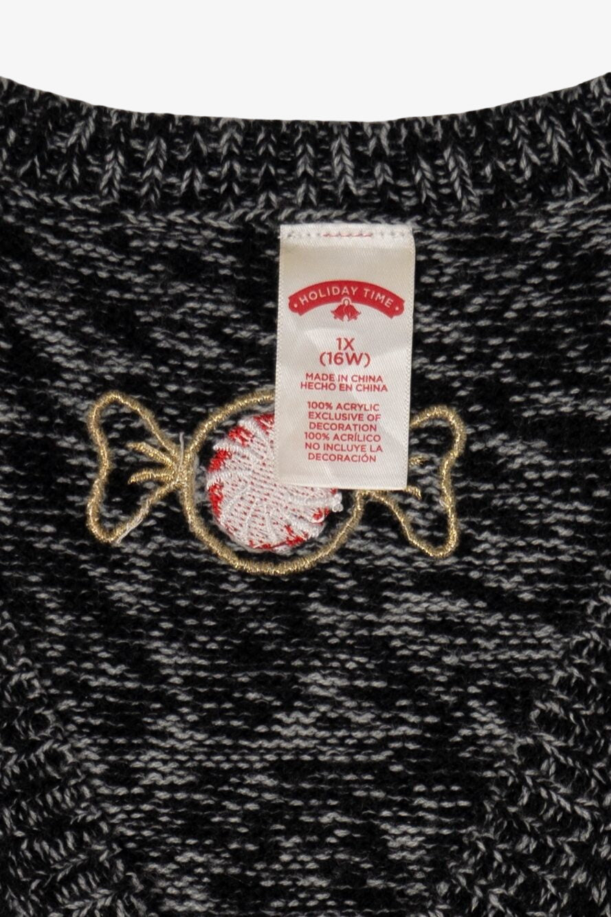 Vintage Dark Gray Holiday Time Santa "Ho Ho Ho" Ugly Christmas Vest (2000s)