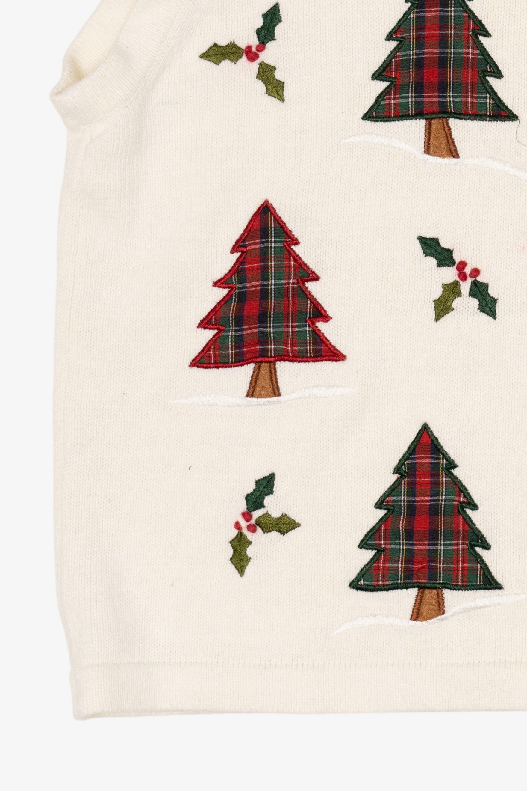 Vintage White Southern Lady Trees Ugly Christmas Vest (1990s)
