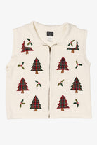 Vintage White Southern Lady Trees Ugly Christmas Vest (1990s)