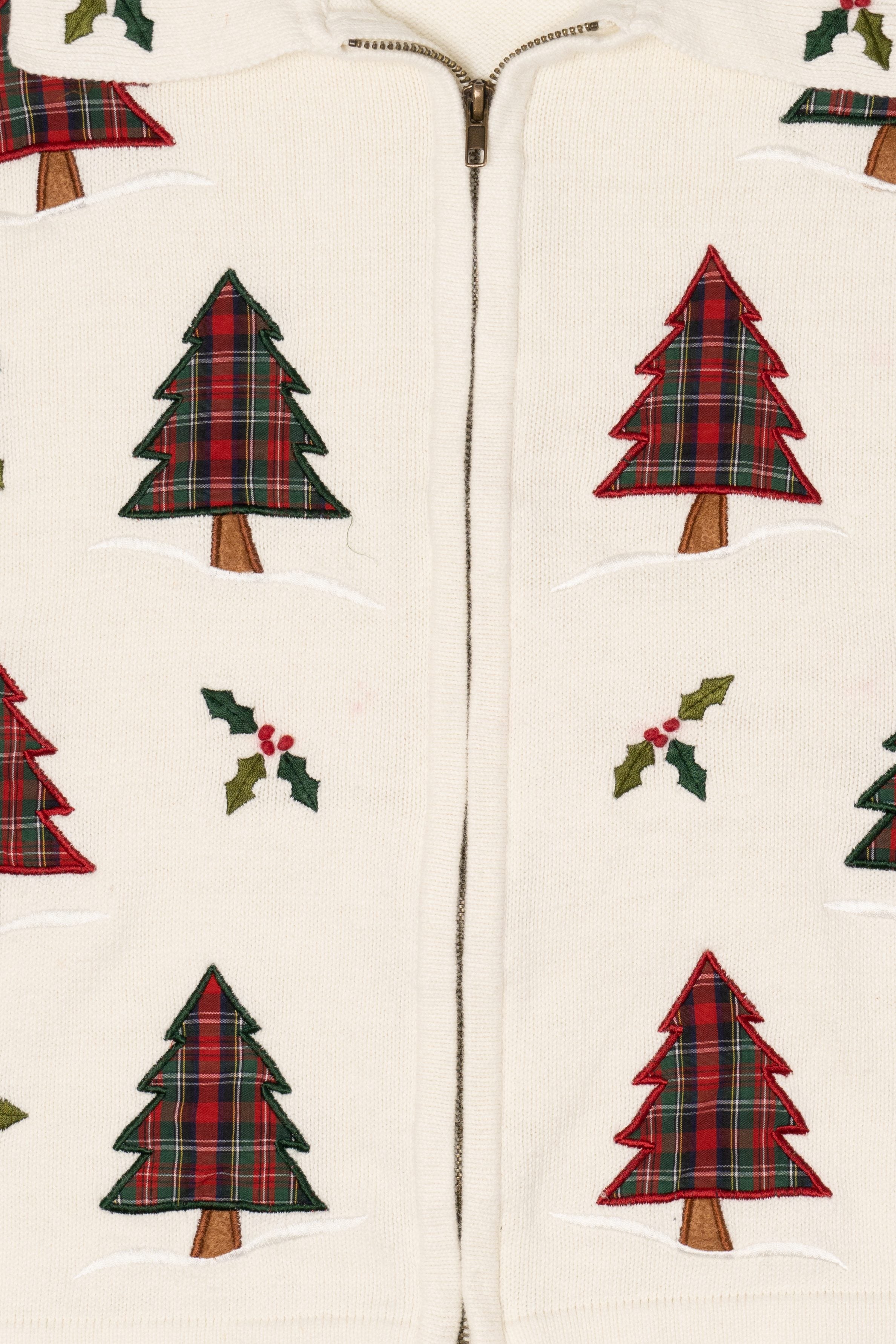 Vintage White Southern Lady Trees Ugly Christmas Vest (1990s)